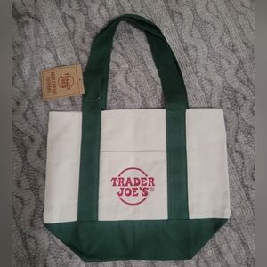 NWT- Trader Joe’s Mini Tote Bag Canvas- Green